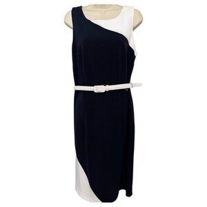 Sharagano Color Block Belted Sleeveless Shift Dress | Size 10 | New with Tags